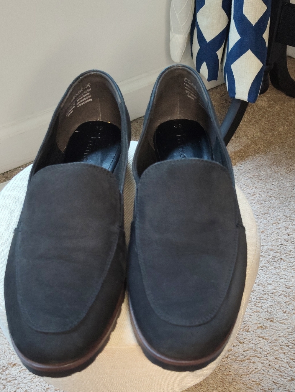 Tamaris Germany Black Leather Slip‑On Shoes – Women’s